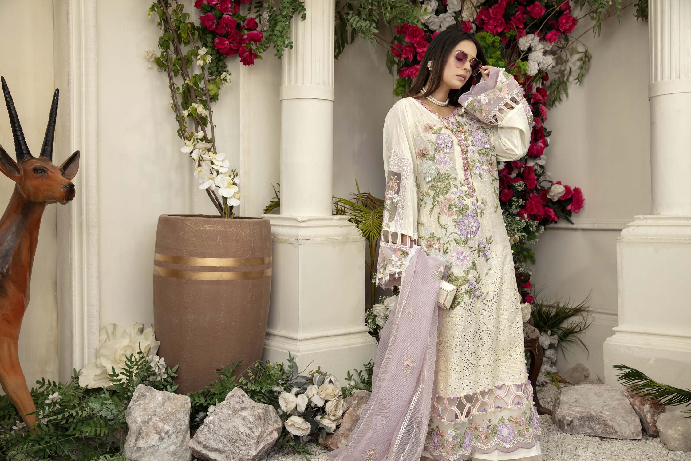 Mintcream - Schiffli Embroidered Lawn (3PC) - Image 6