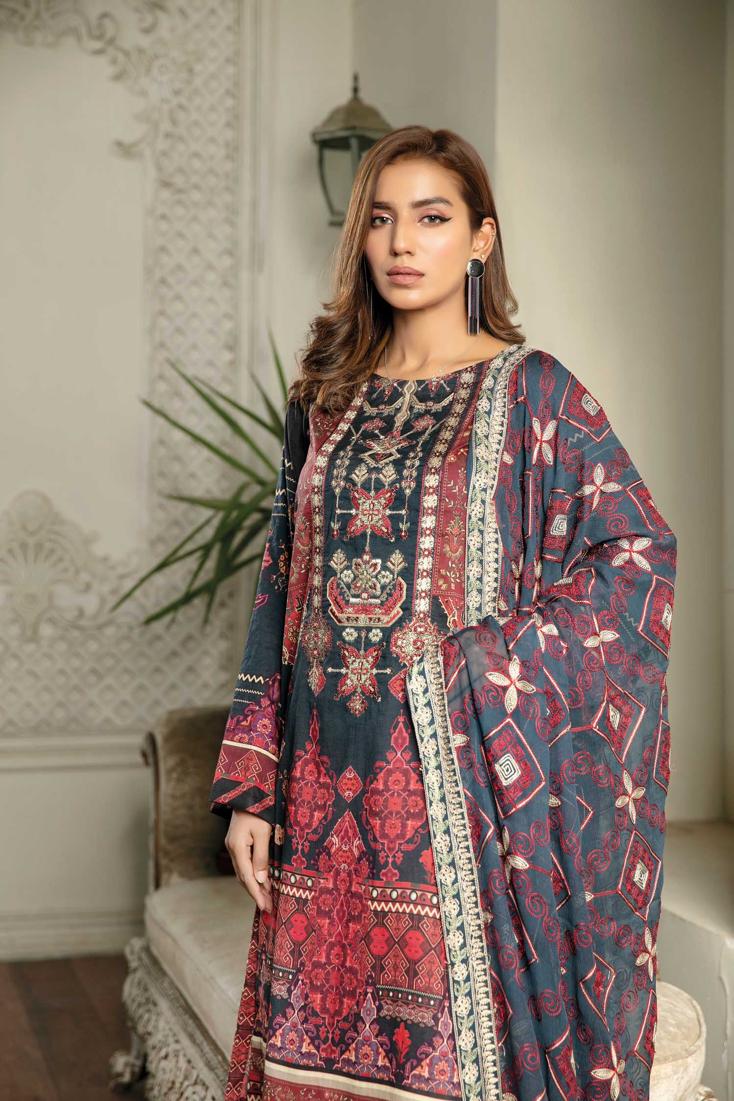 Misel - Digital Printed & Embroidered Lawn 3 piece - Image 3