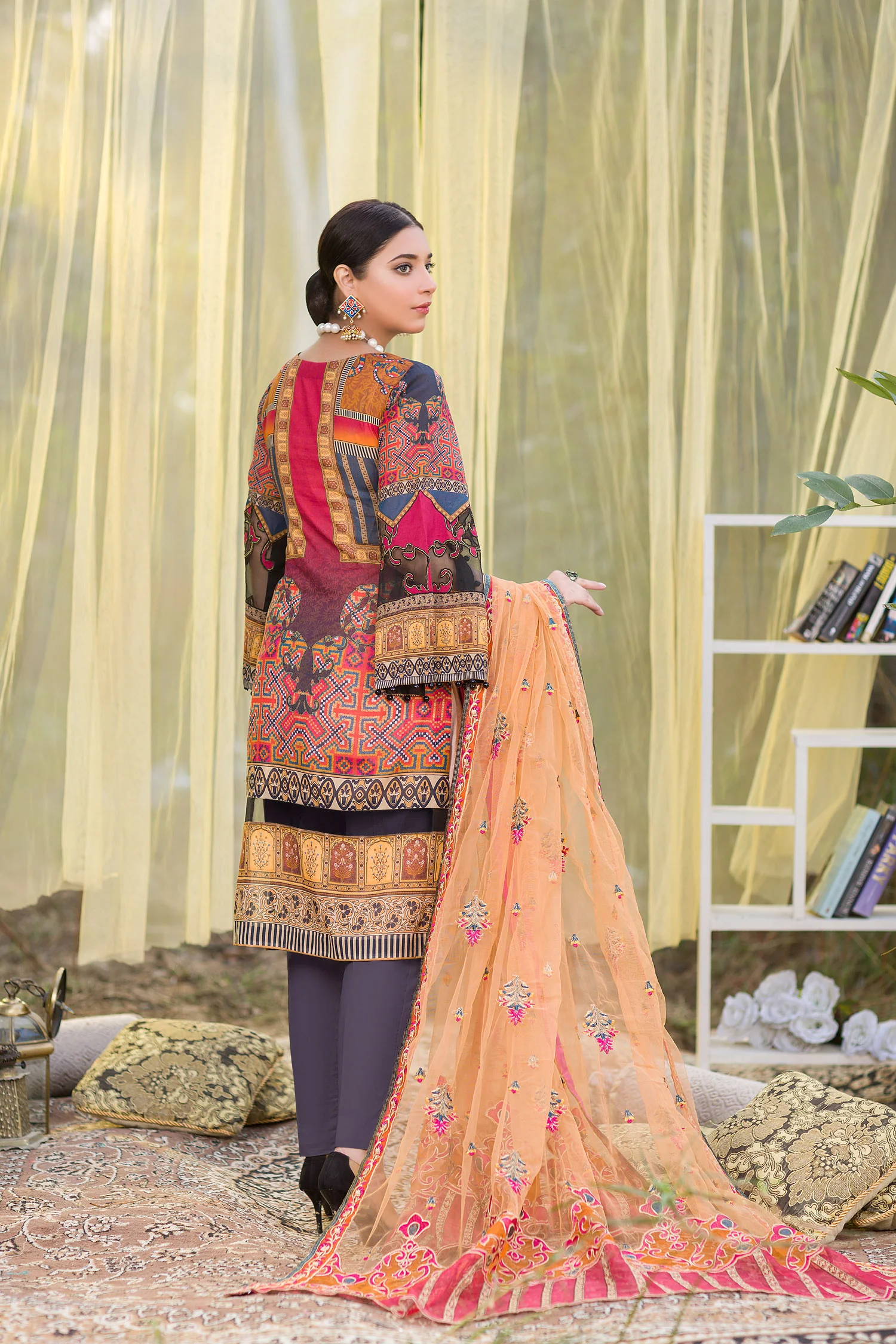 Mishty - Digital Embroidered Swiss Voil 3PC - Image 2