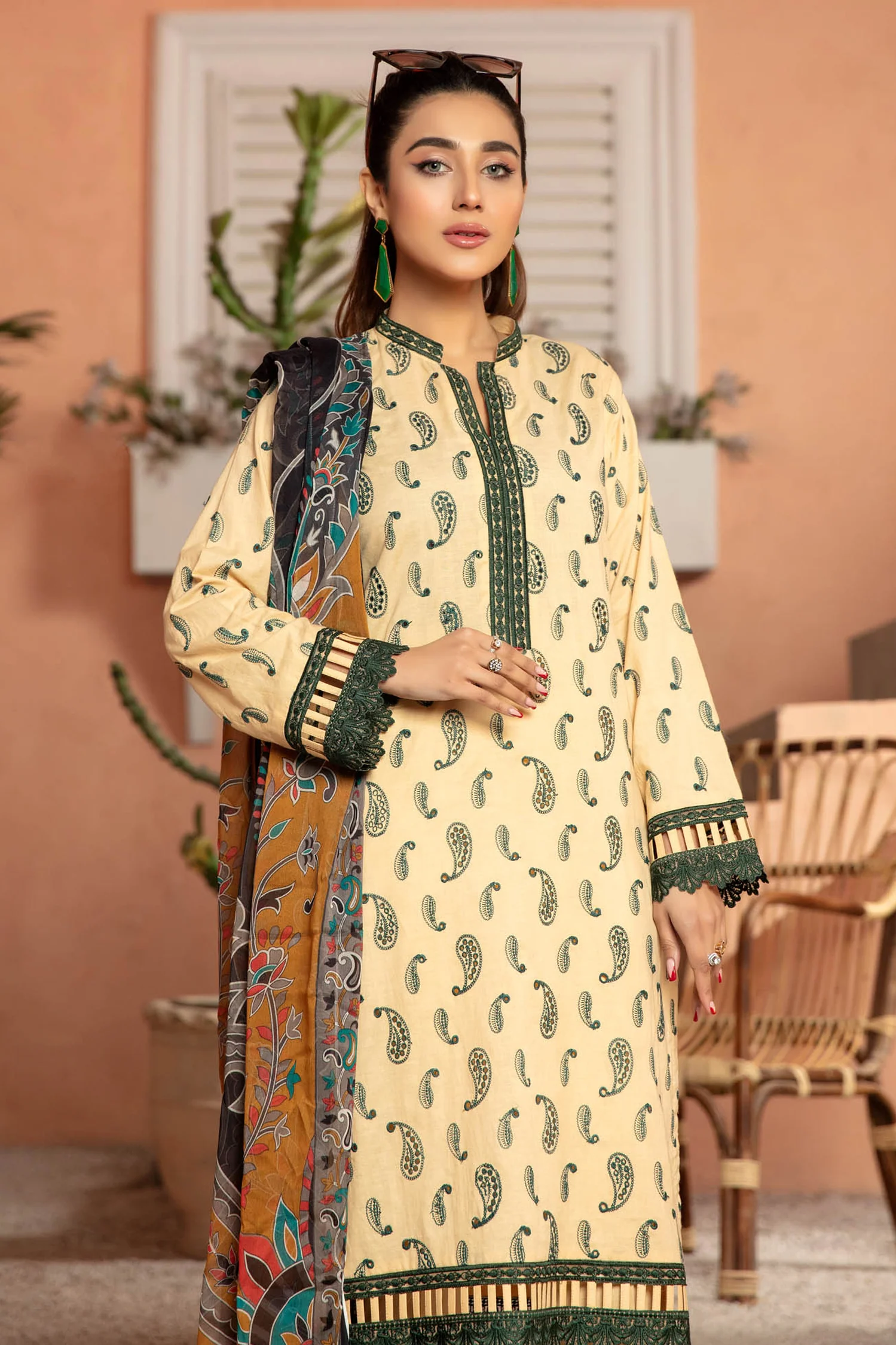 Moccasin - Embroidered Lawn Stitched 3PC - Image 3