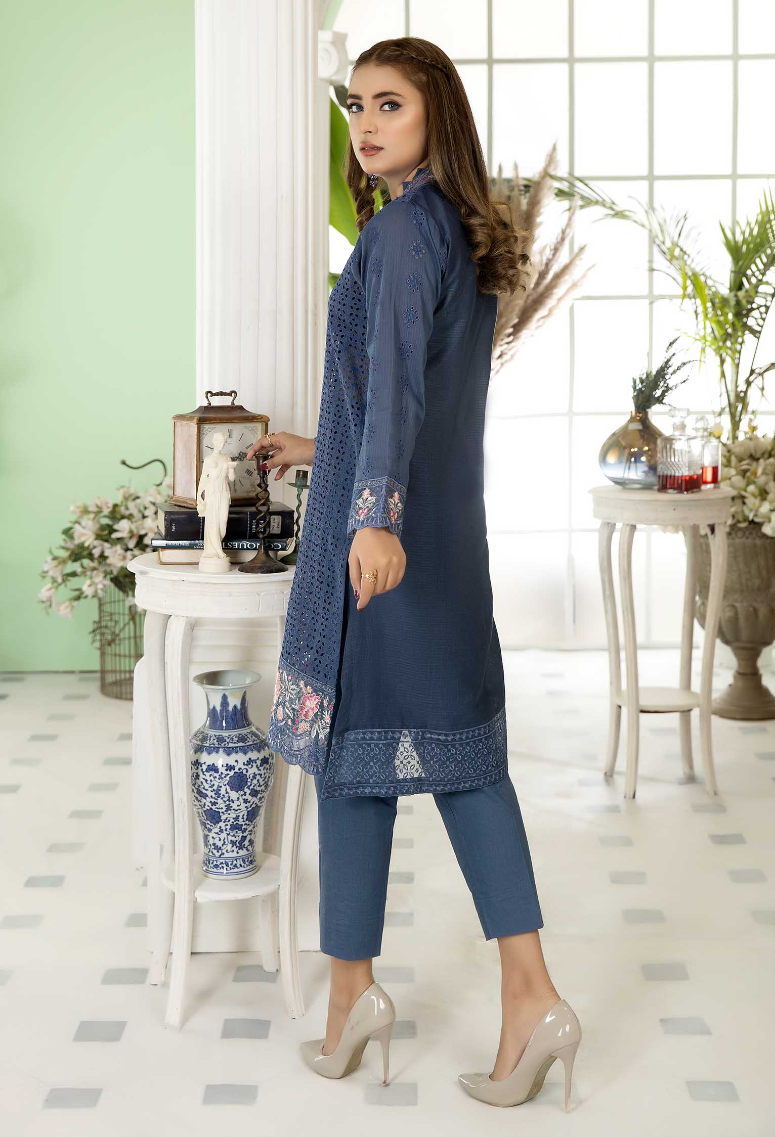 Molish - Embroidered Stitch Chikankari Shirt - Image 2