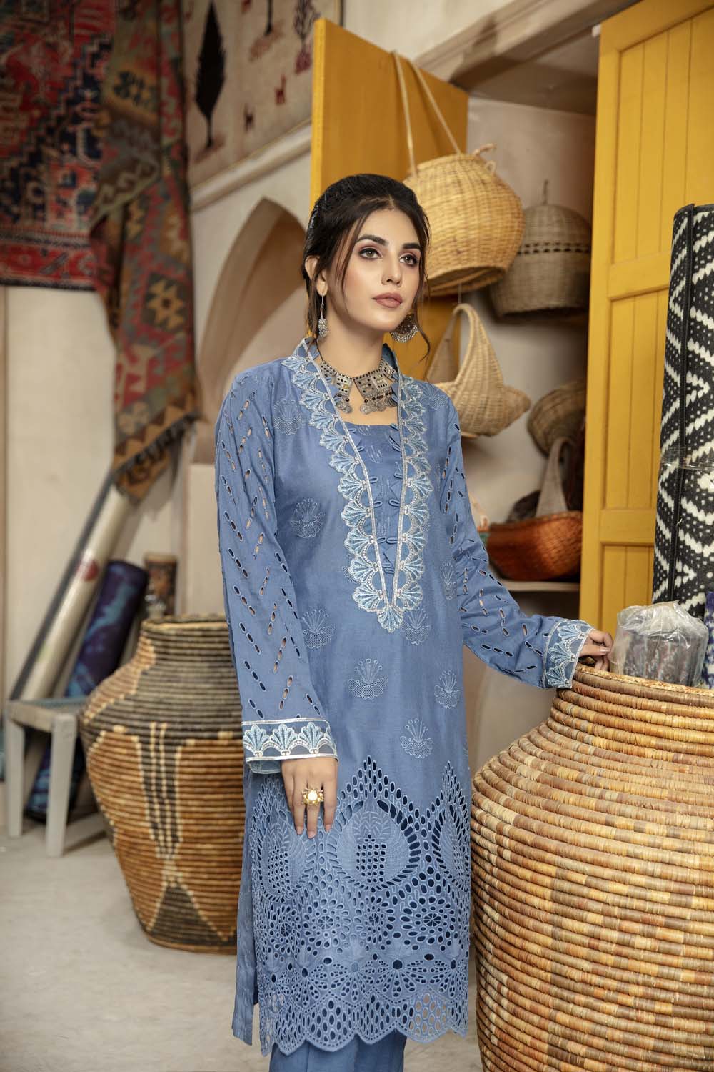 Moxie - Schiffli Embroidered Lawn Stitch Kurti - Image 3