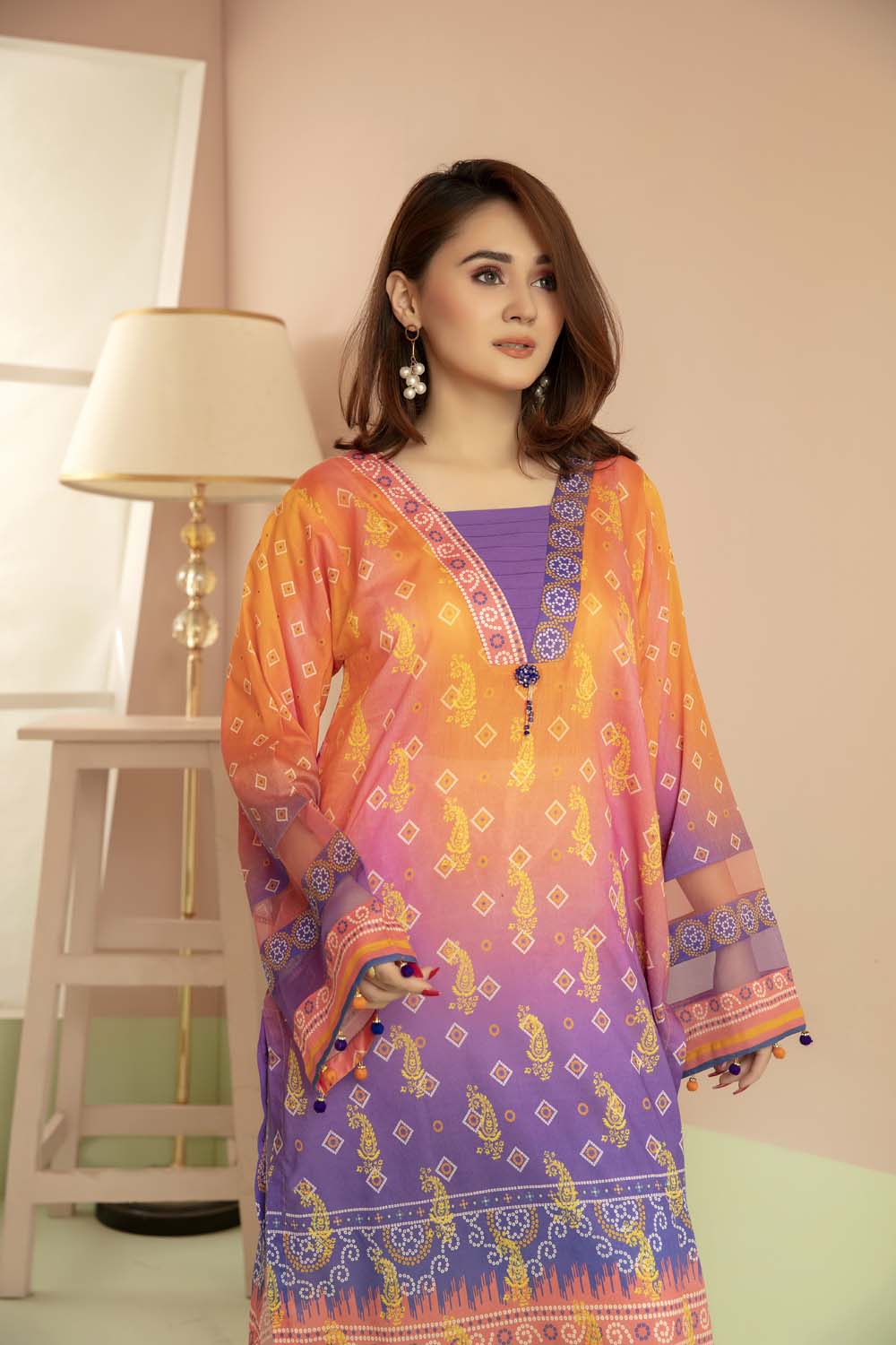 Multi Colors - Printed Stitch Kurti - Image 2