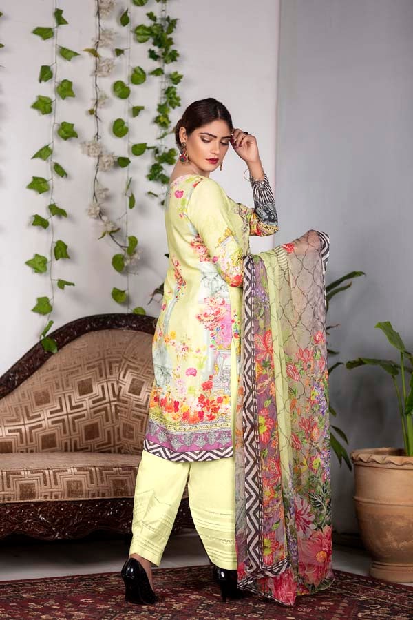Neva - Digital Printed & Embroidered Karandi 3PC - Image 2