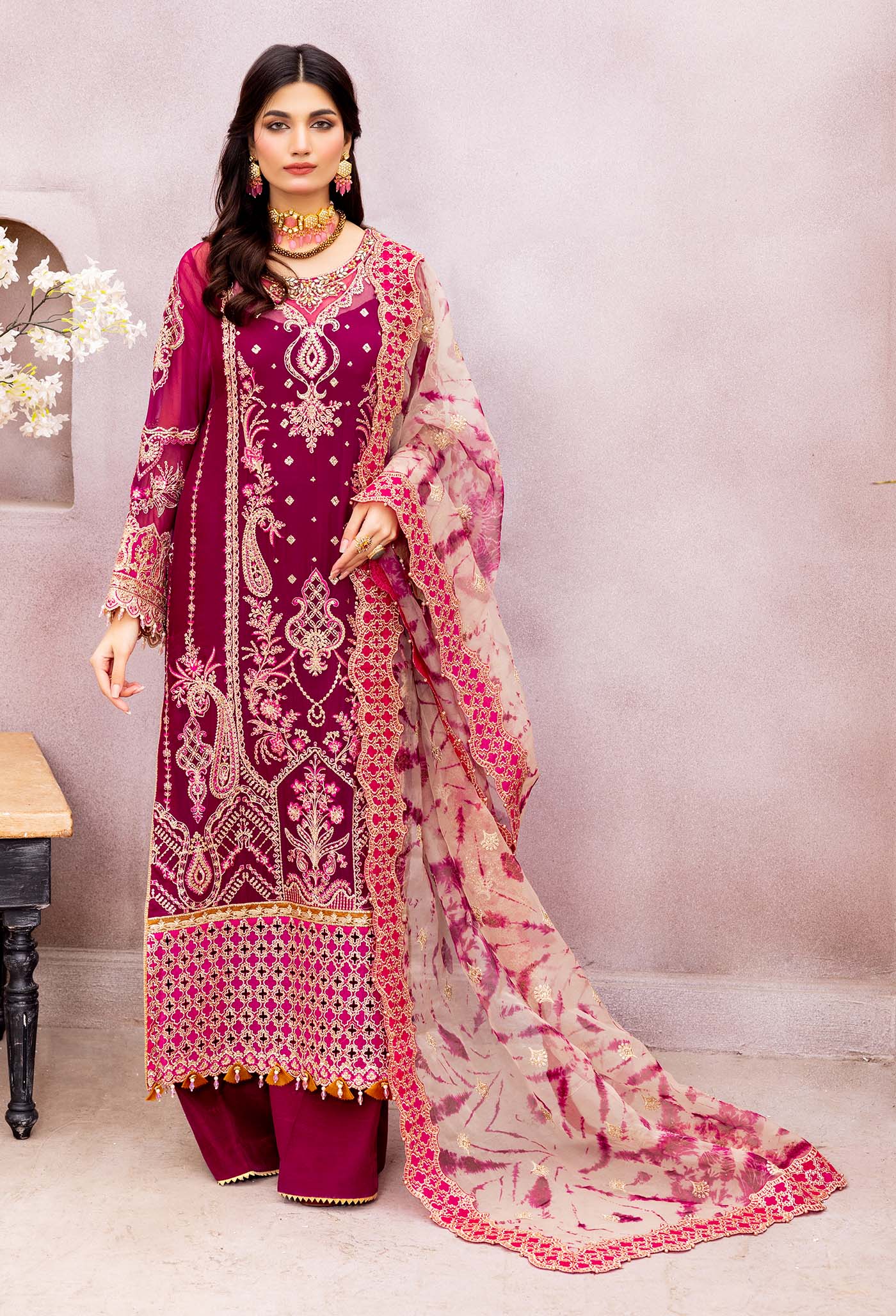 Nou Bahaar - Luxury Embroidered Chiffon - Image 3