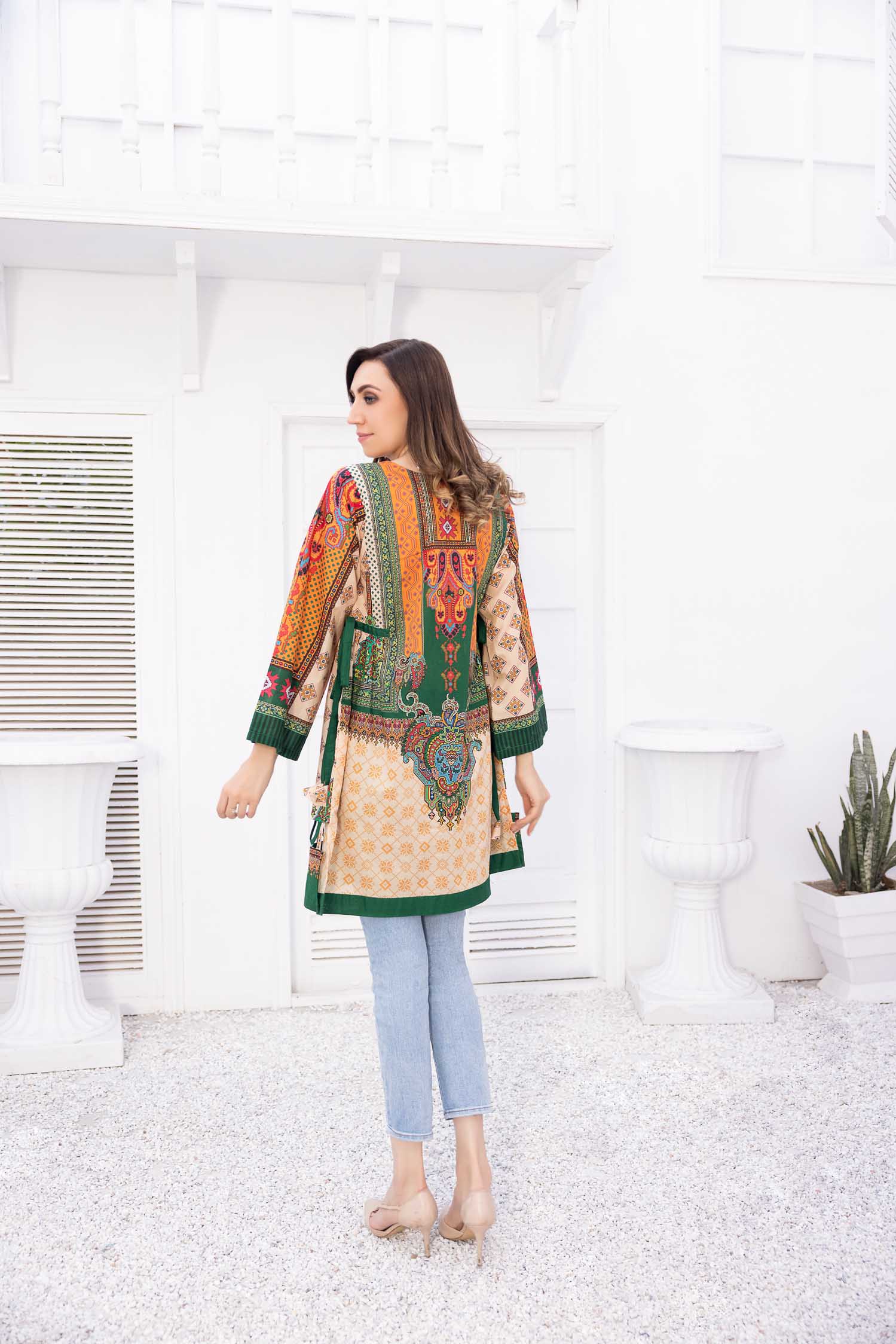 Orimist - Digital Printed Stitched Lawn Kurti - Image 2