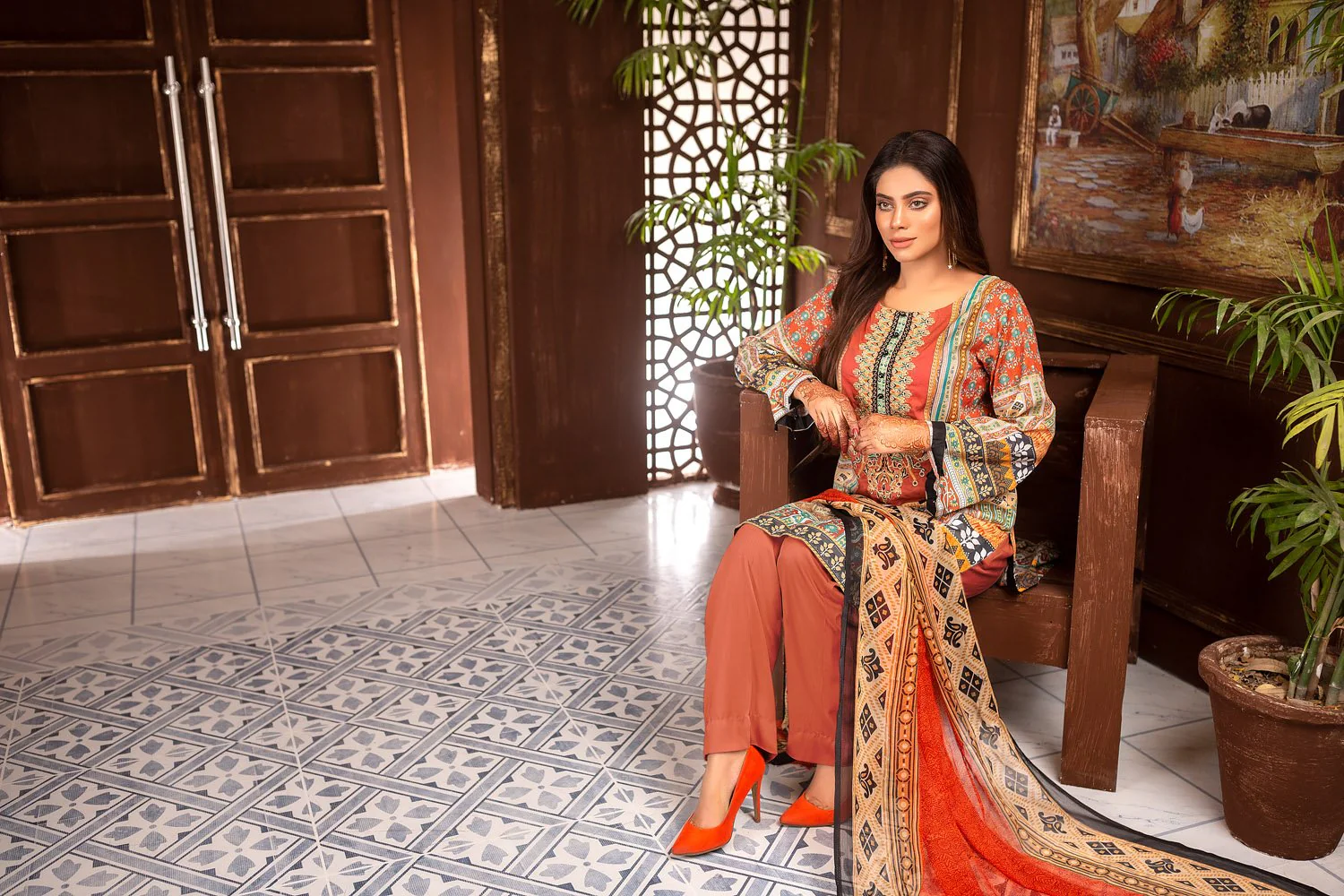 Orivin - Digital Printed & Embroidered Lawn Unstitch - Image 4
