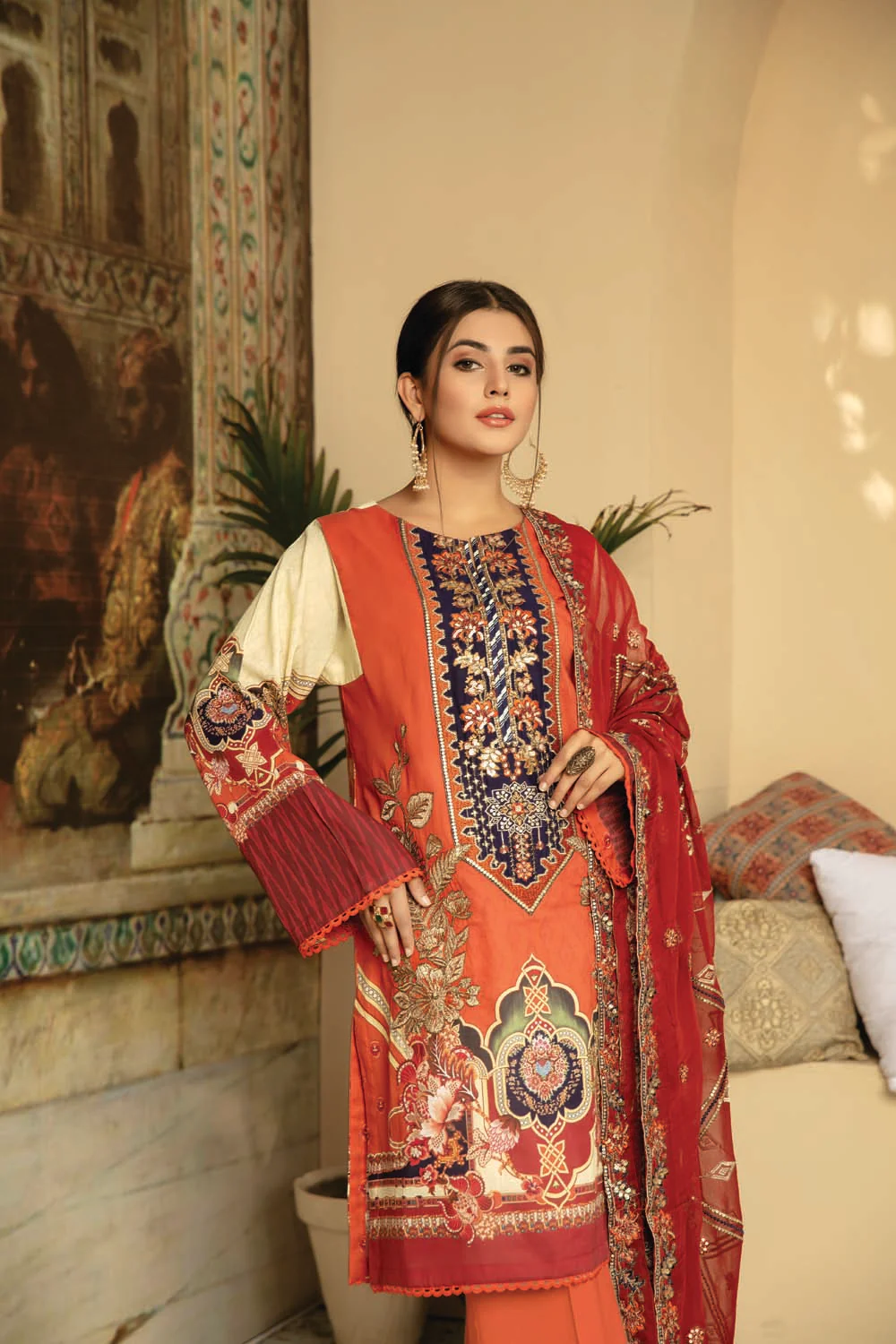 Orizin - Digital Printed And Embroidered Suvic Lawn - Image 3