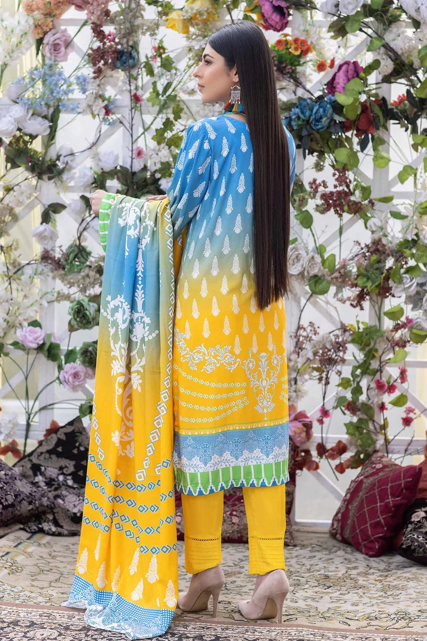 Pale Cerulean - Digital Printed Linen - Image 2
