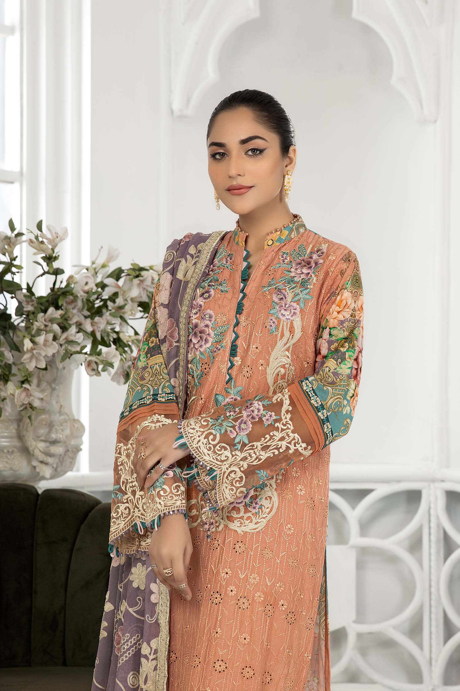 Pale Copper - Chikankari Lawn 3PC - Image 3