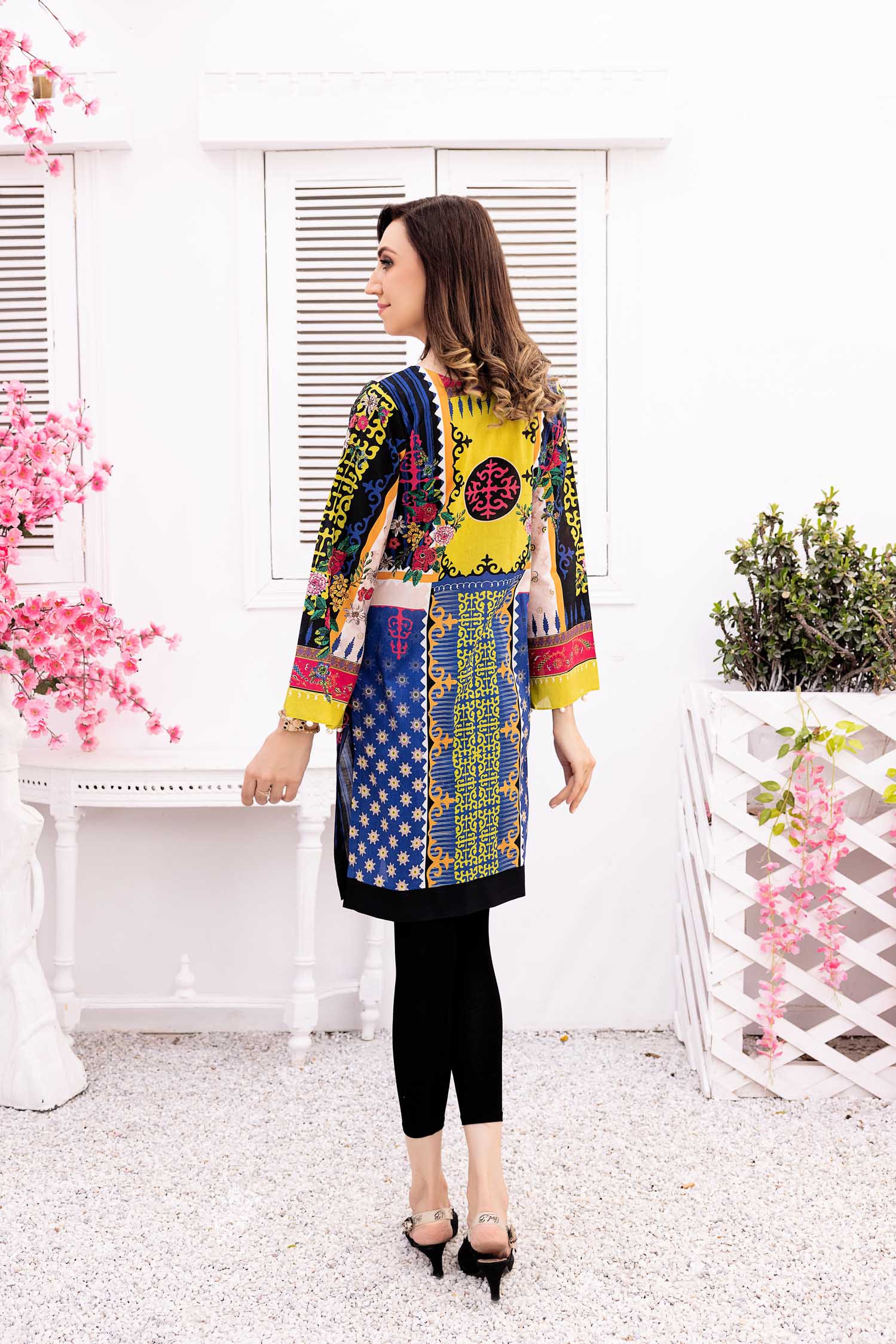 Palm - Digital Printed Stitched Lawn Kurti - Image 3