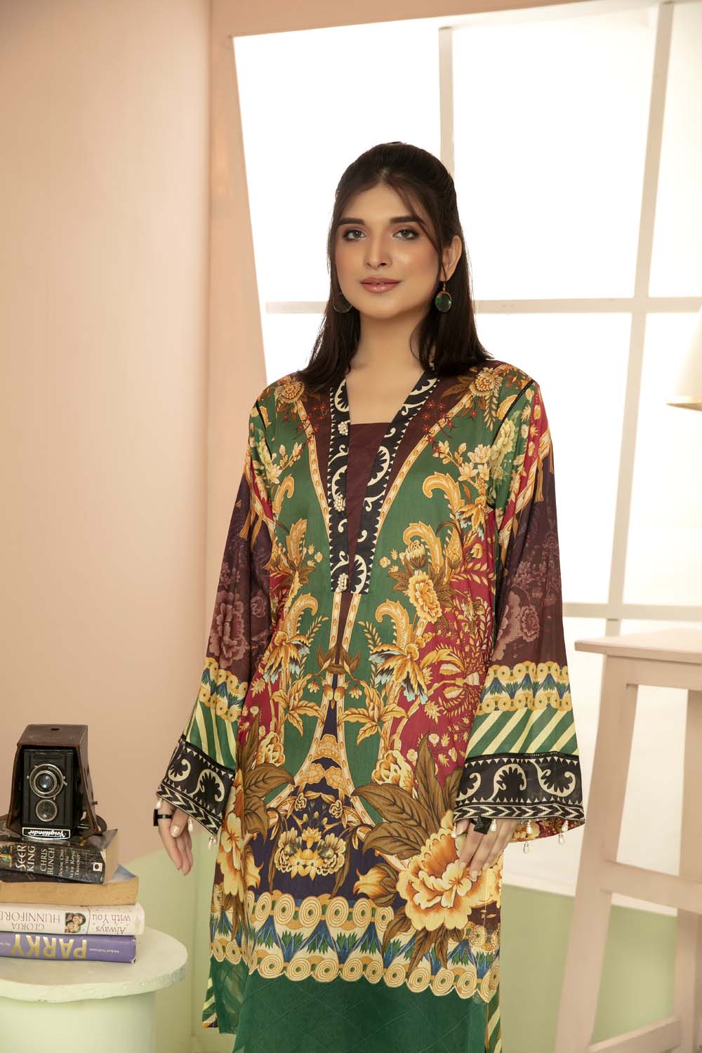 Pelleted - Printed Stitch Kurti - Image 2