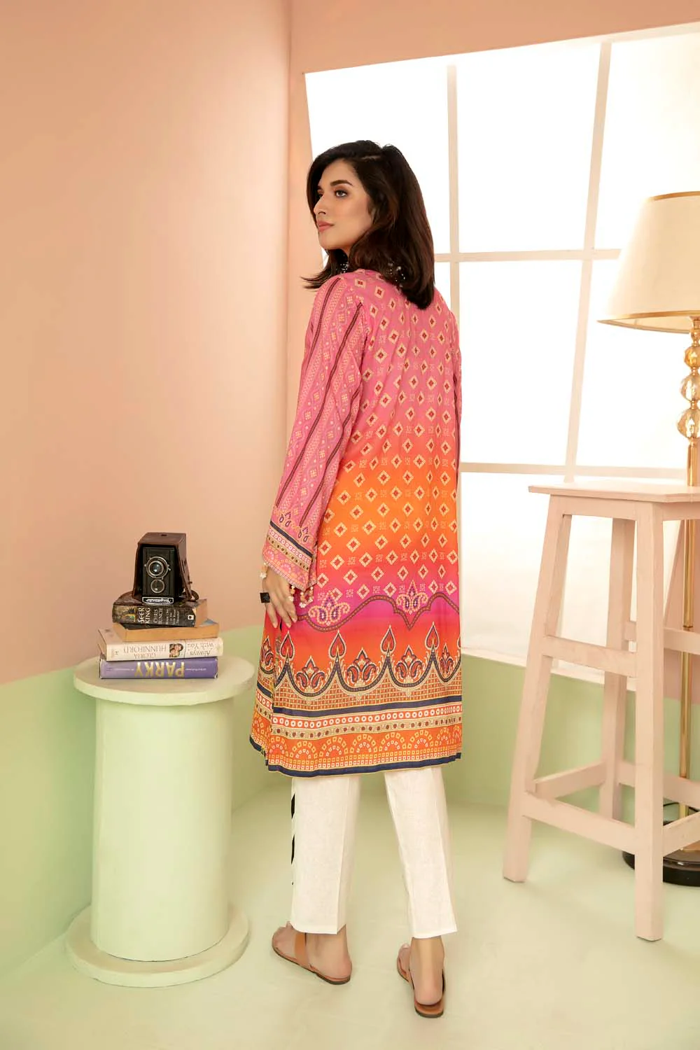 Persimmon - Printed Stitch Kurti - Image 3