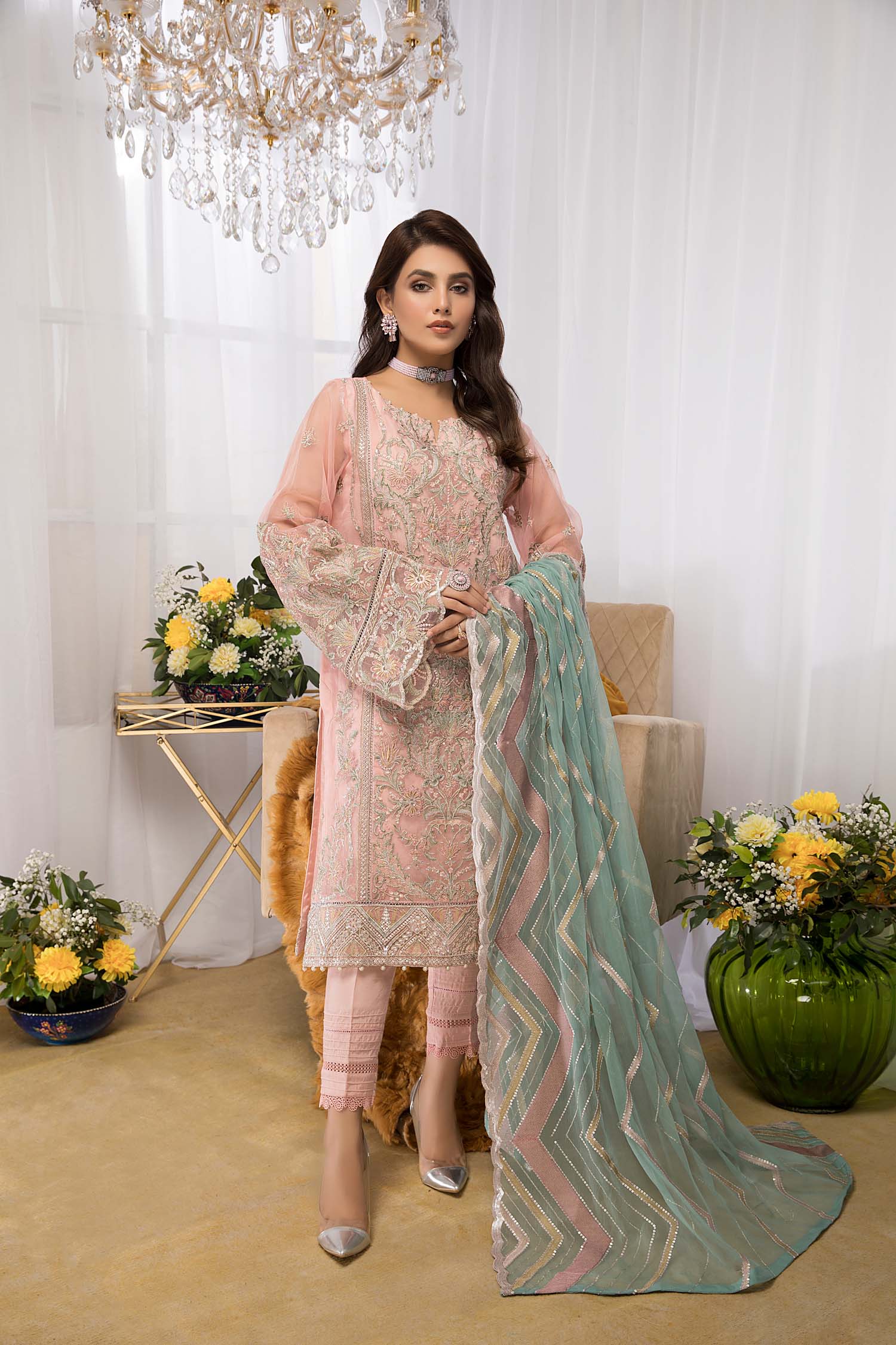 Pink Sapphire - Luxury Pret 4PC - Image 3