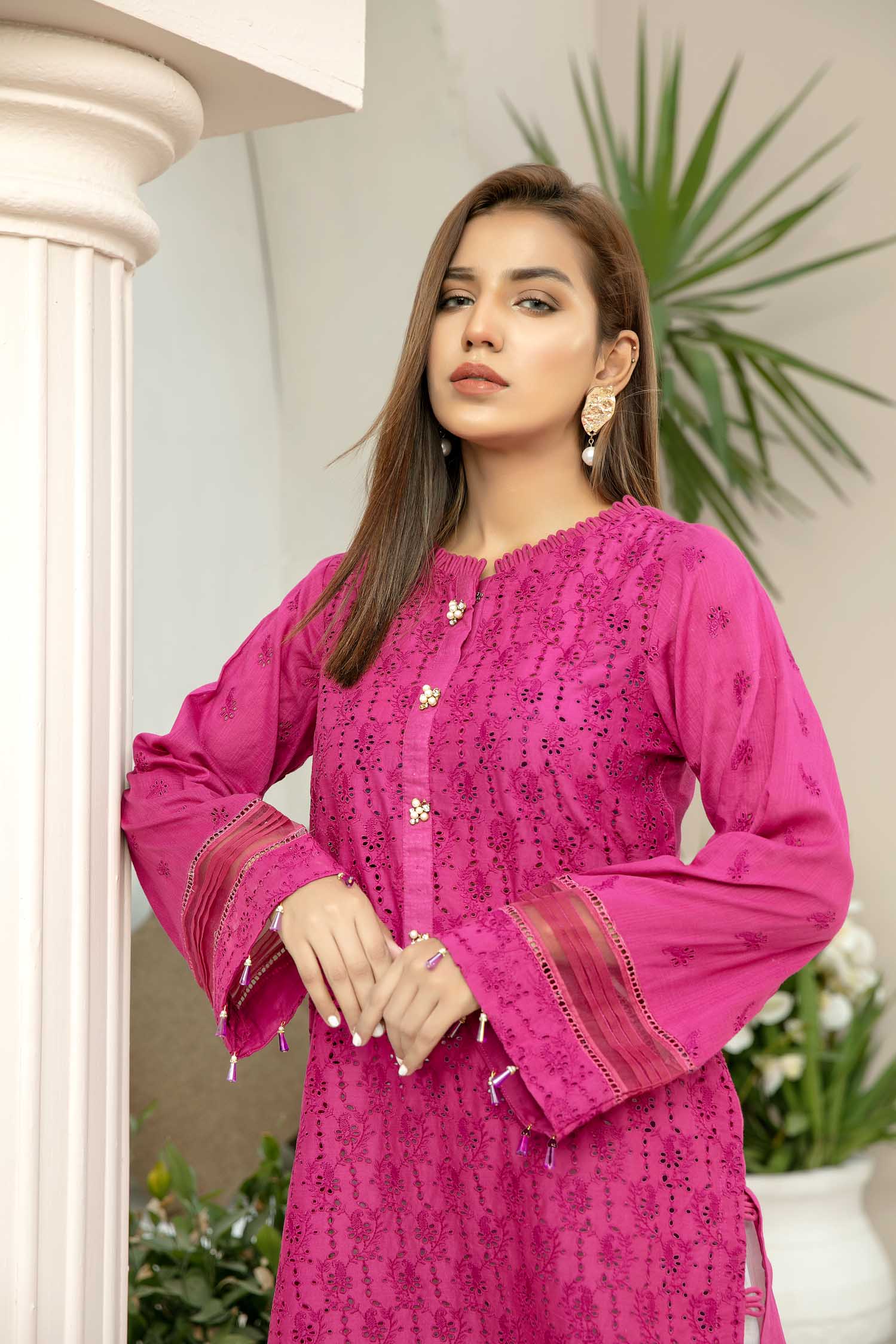 Pink Winsome - Embroidered Schiflli Lawn Stitched - Image 3