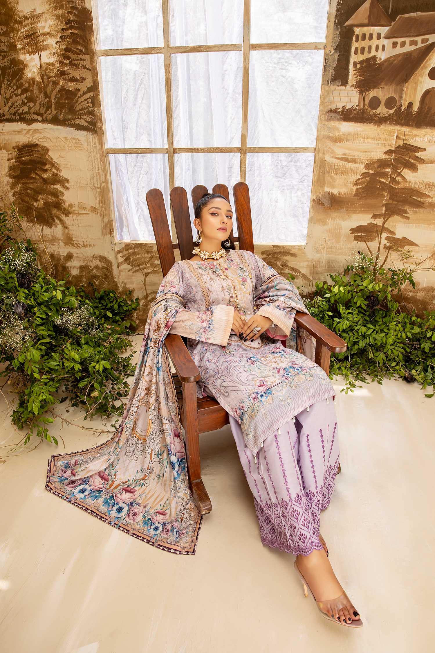 Pinkish Firm - Digital Printed And Embroidered Lawn 3PC - Image 4