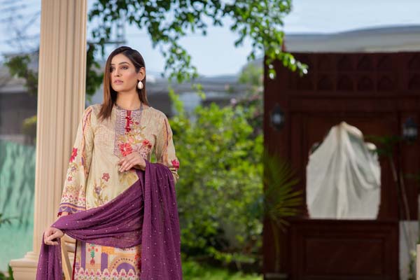 PRIMROSE – DIGITAL PRINTED LAWN 3 piece (UNSTITCH) - Image 5