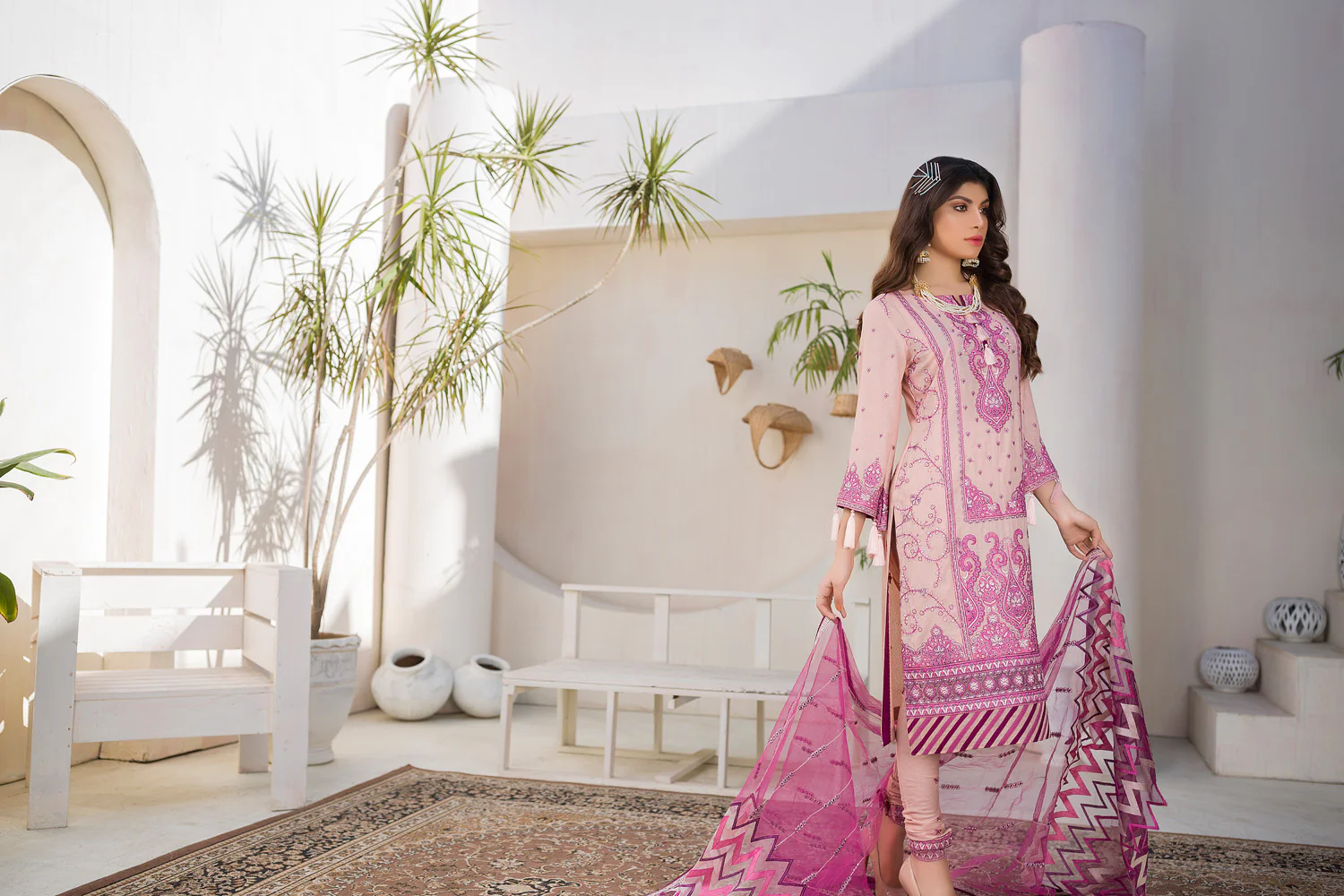 Prunella - Embroidered Lawn Karandi - Image 3