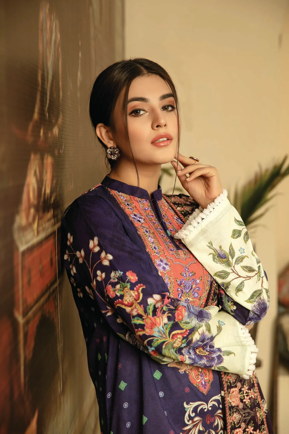 Purple Pace - Digital Printed And Embroidered Suvic Lawn - Image 3