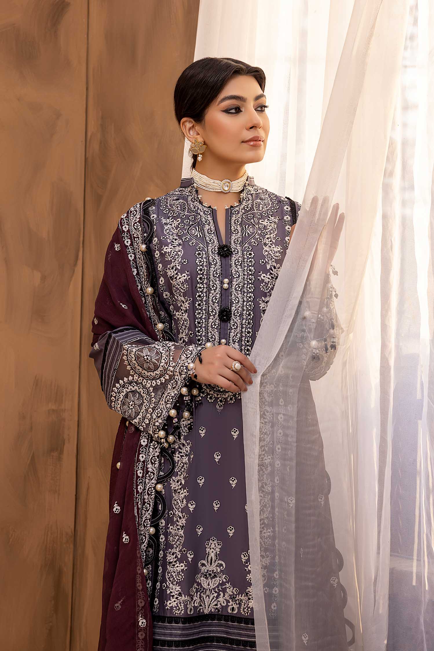 Purple Taupe - Exclusive Unstitch Lawn - Image 3