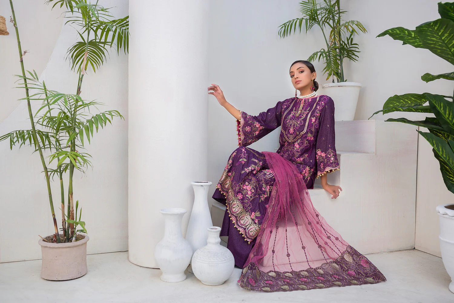 Raphen -  Embroidered Lawn Karandi - Image 2