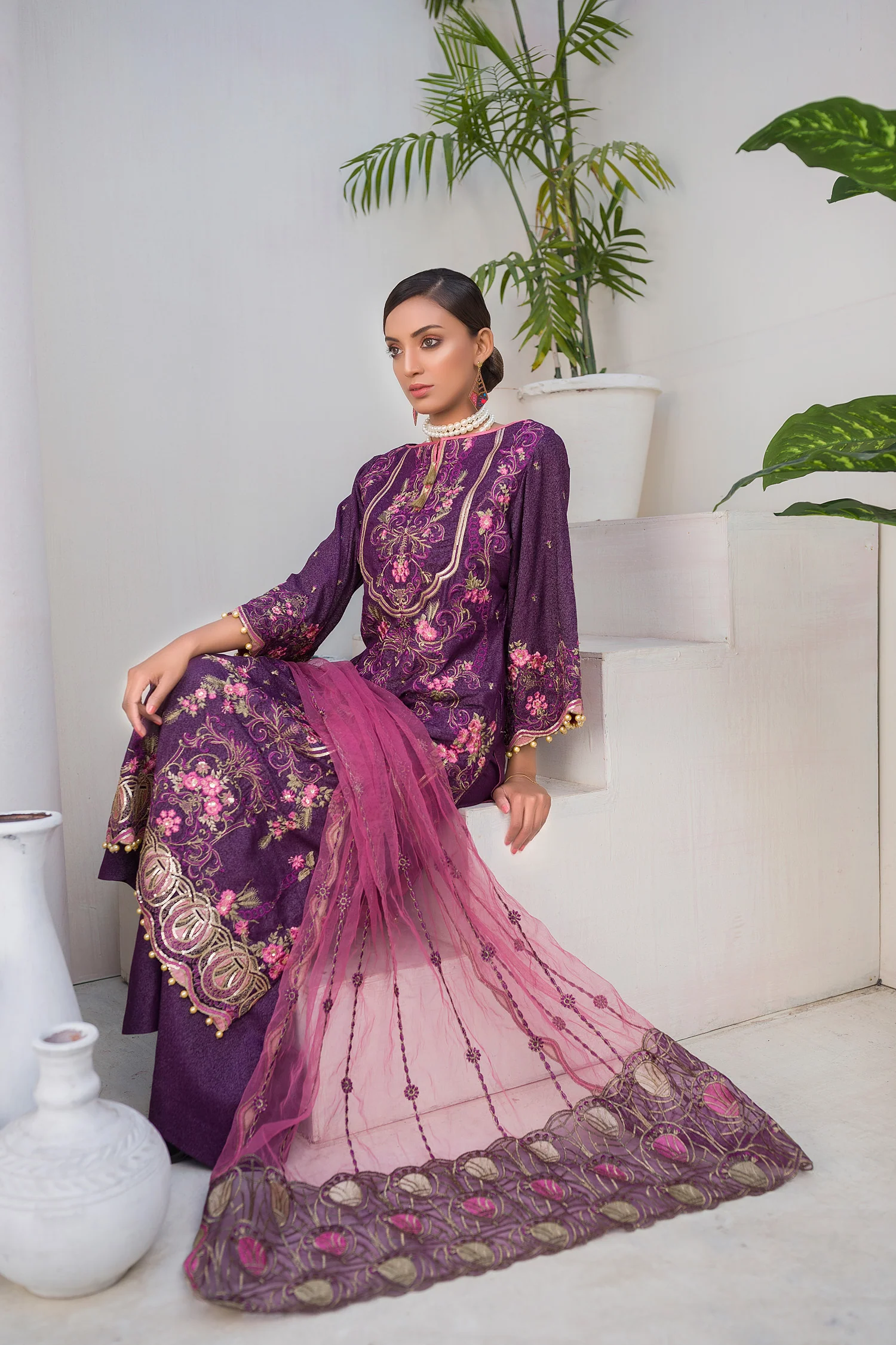 Raphen -  Embroidered Lawn Karandi - Image 3