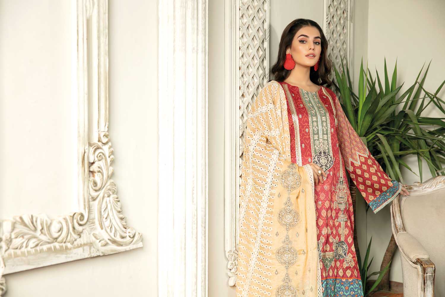 Raven - Digital Printed & Embroidered Lawn 3PC - Image 4