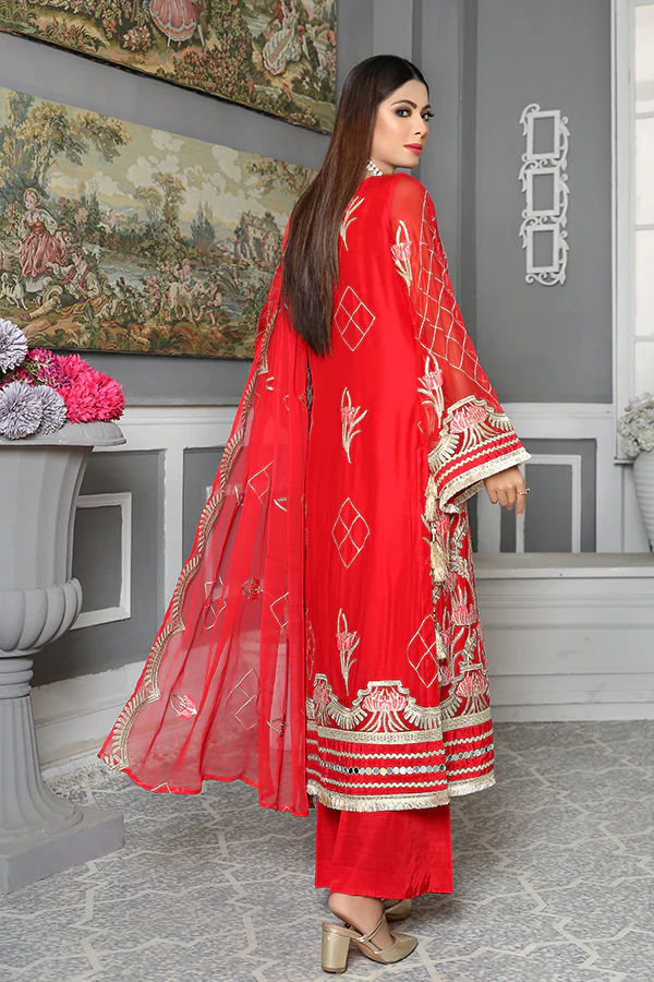 Carnelian - Luxury Desire Embroidered Chiffon 3PC - Image 3