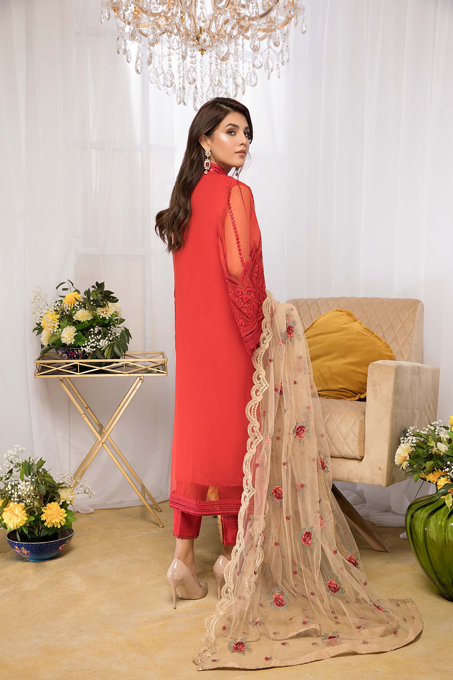 Red Coral - Luxury Pret 4PC - Image 2