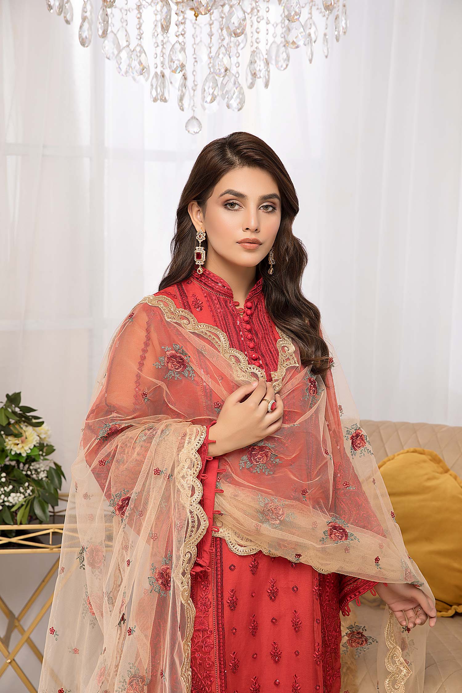 Red Coral - Luxury Pret 4PC - Image 5