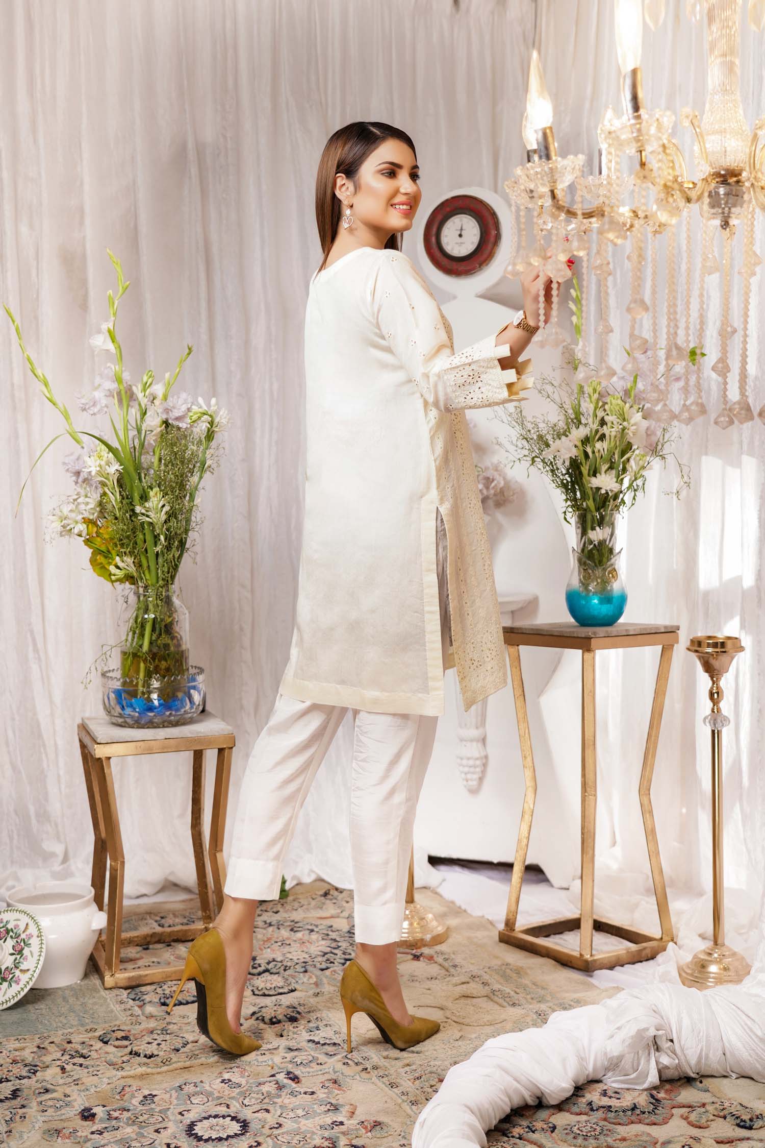 Relinquish - Embroidered Paper Silk Stitch Kurti - Image 2