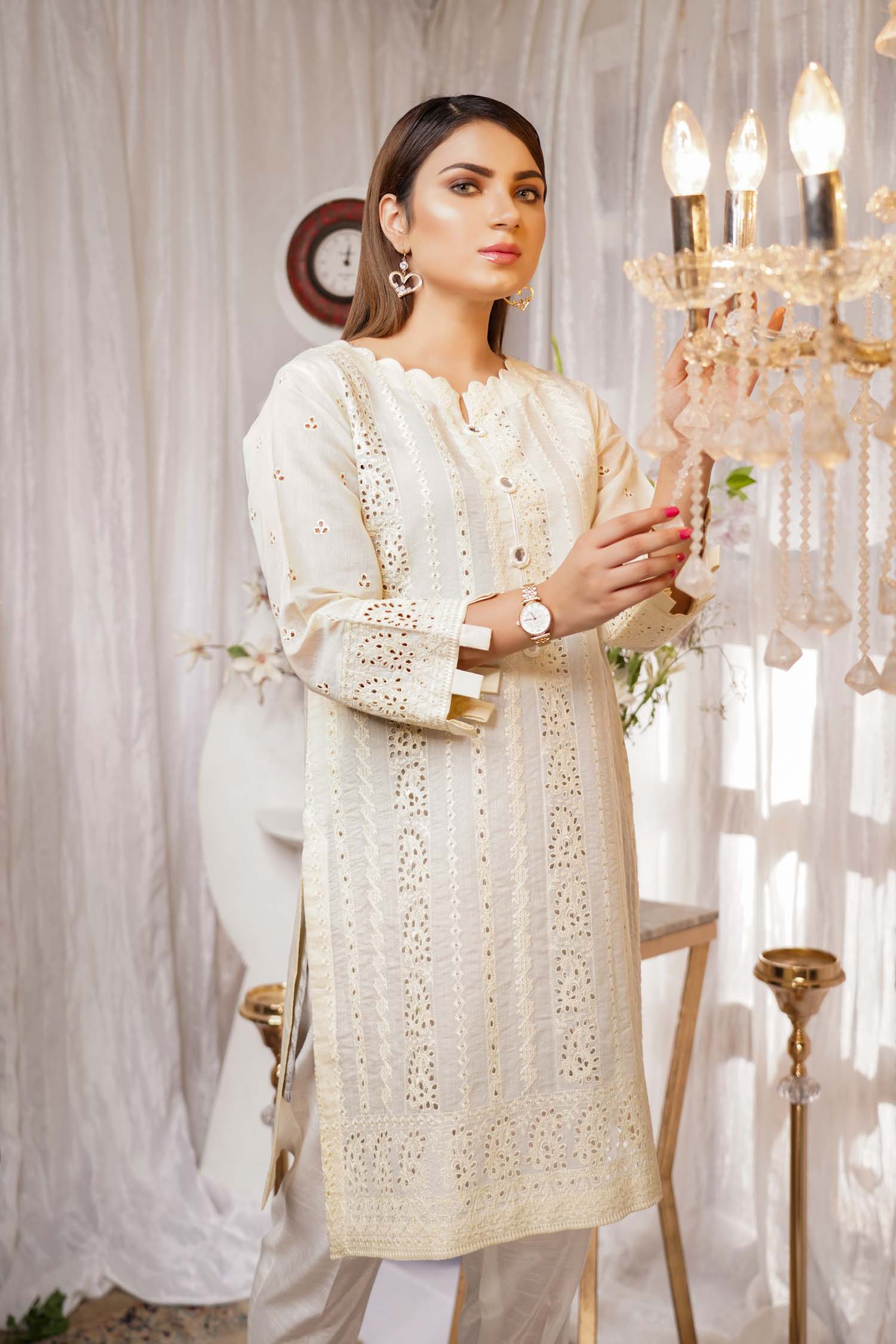 Relinquish - Embroidered Paper Silk Stitch Kurti - Image 3