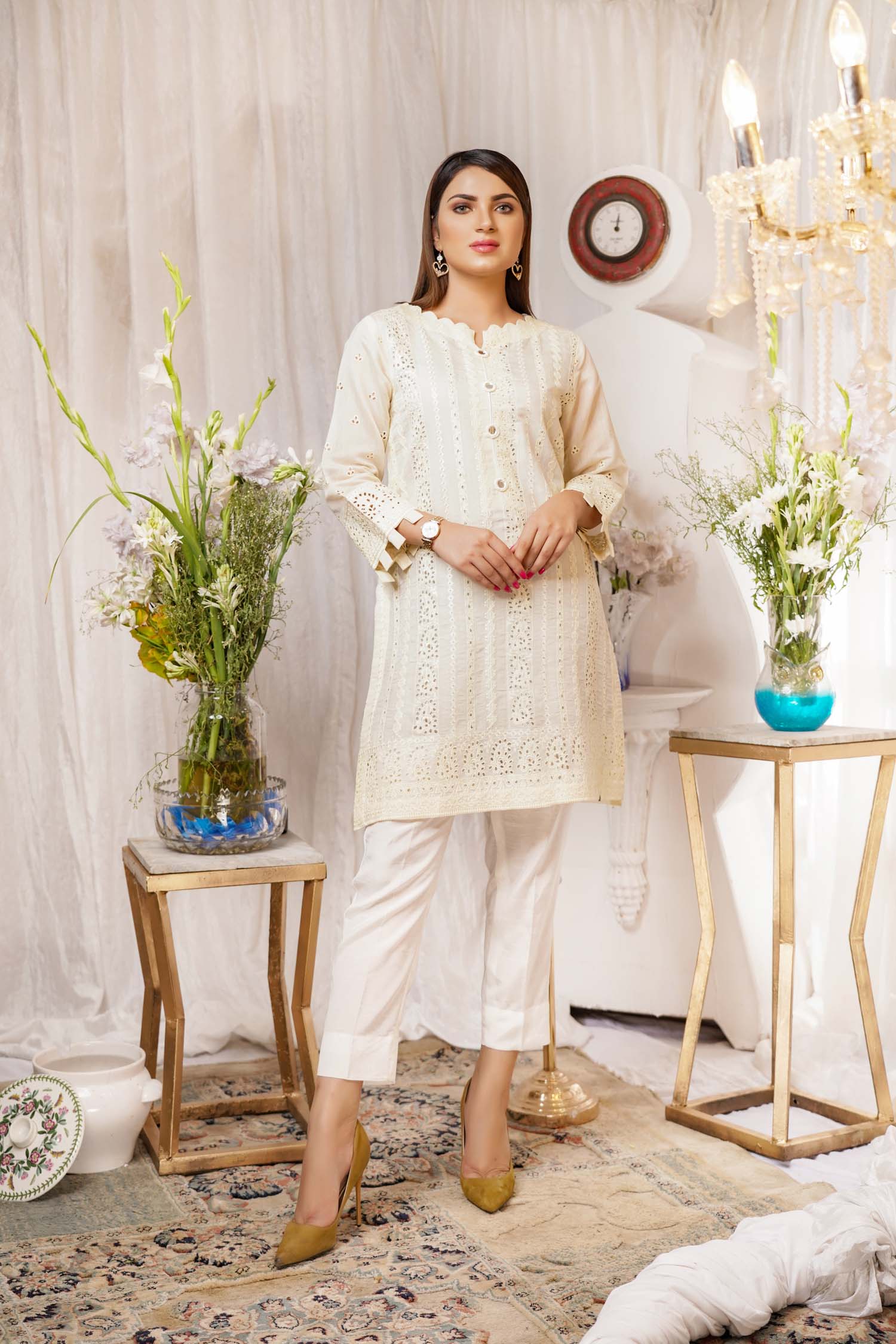 Relinquish - Embroidered Paper Silk Stitch Kurti - Image 4