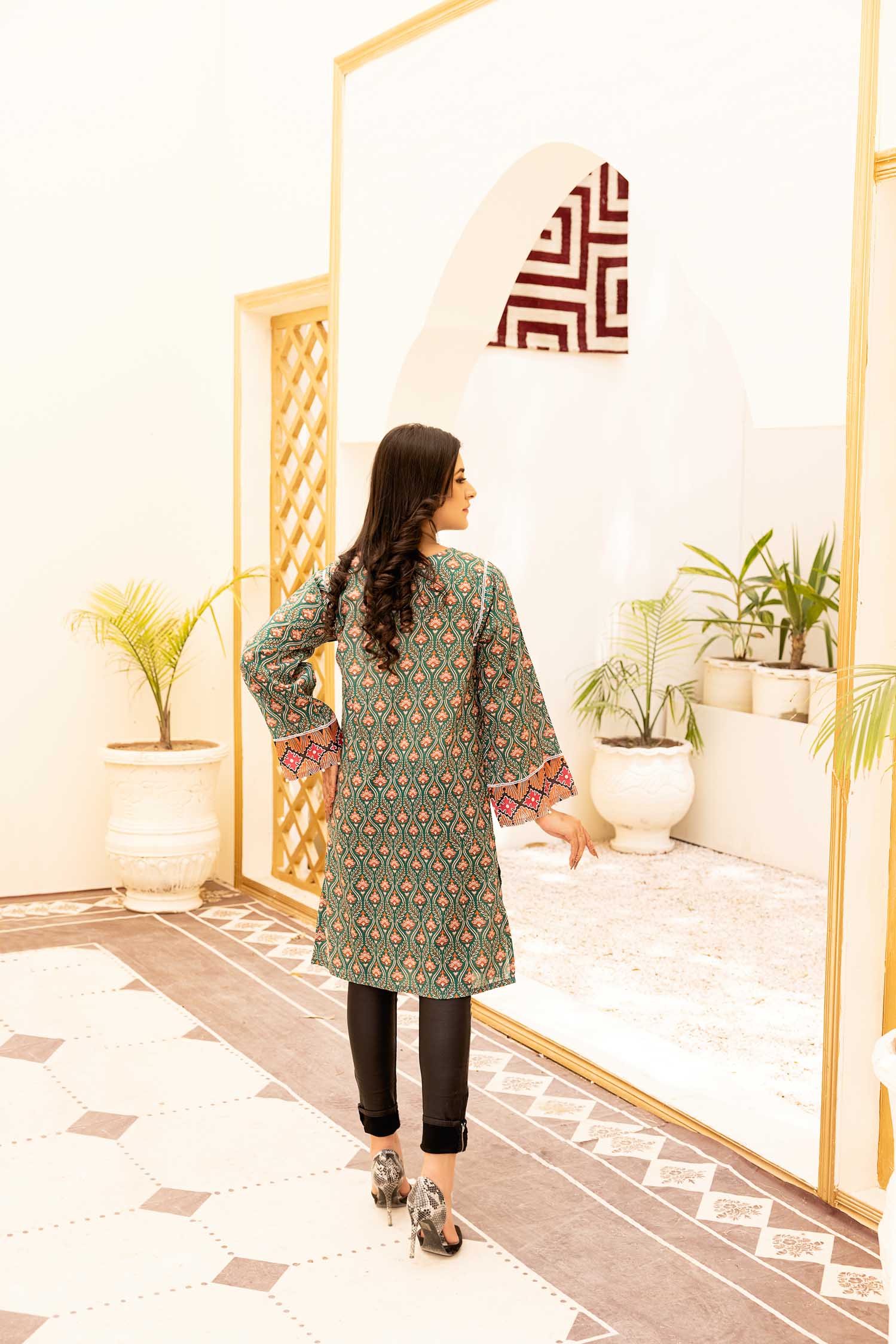 Riddle - Digital Printed Stitched Lawn Kurti - Image 2