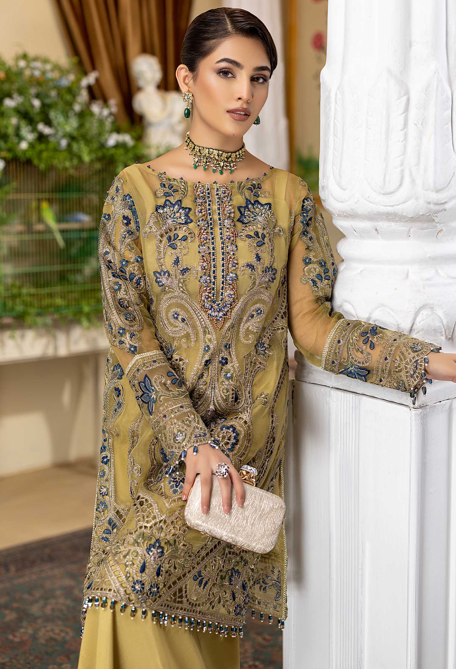 Royal Fusion A - Embroidered Organza Stitched - Image 3
