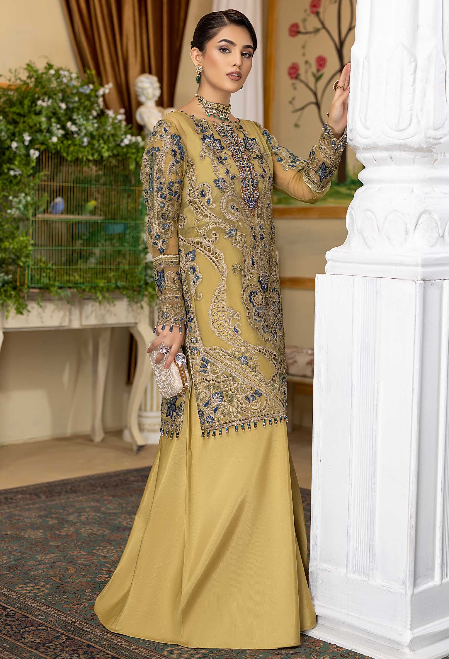 Royal Fusion A - Embroidered Organza Stitched - Image 4