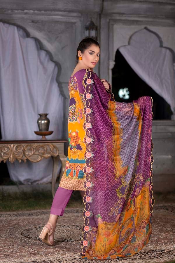 Royal Heath Digital Printed & Embroidered Karandi 3PC - Image 2