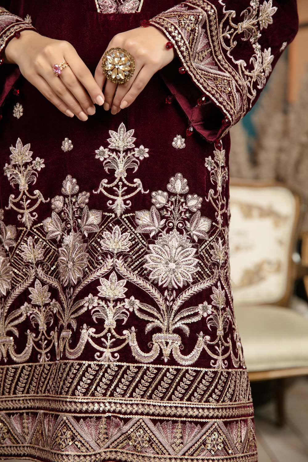 Rubicon - Stitched Embroidered Velvet 2PC - Image 5