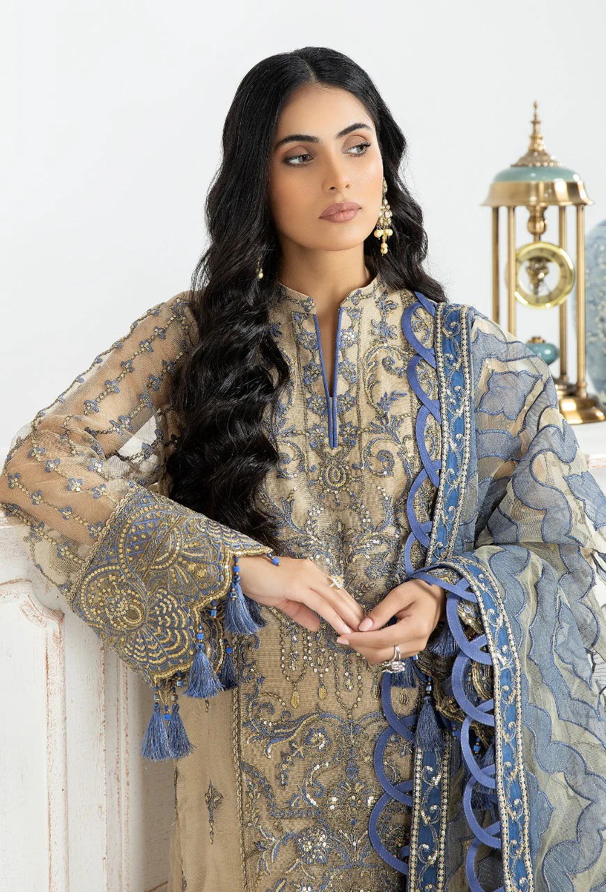Saffron Fim - Embroidered Unstitched - Image 3