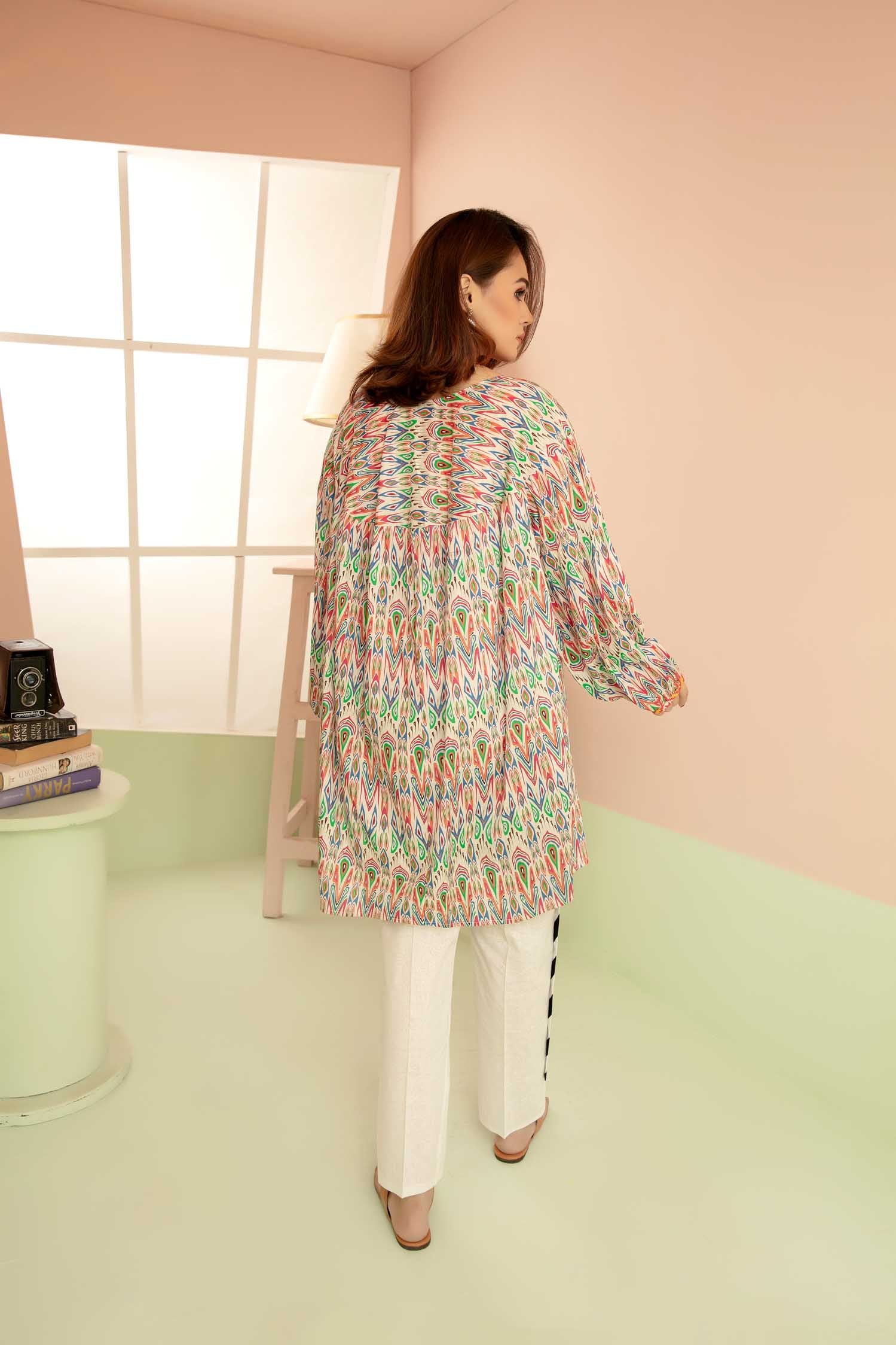 Sambled - Digital Printed Stitched Lawn Kurti - Image 3