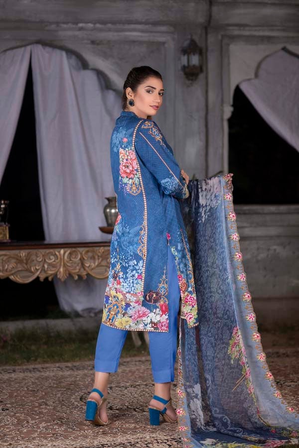 San Marino Digital Printed & Embroidered Karandi 3PC - Image 2