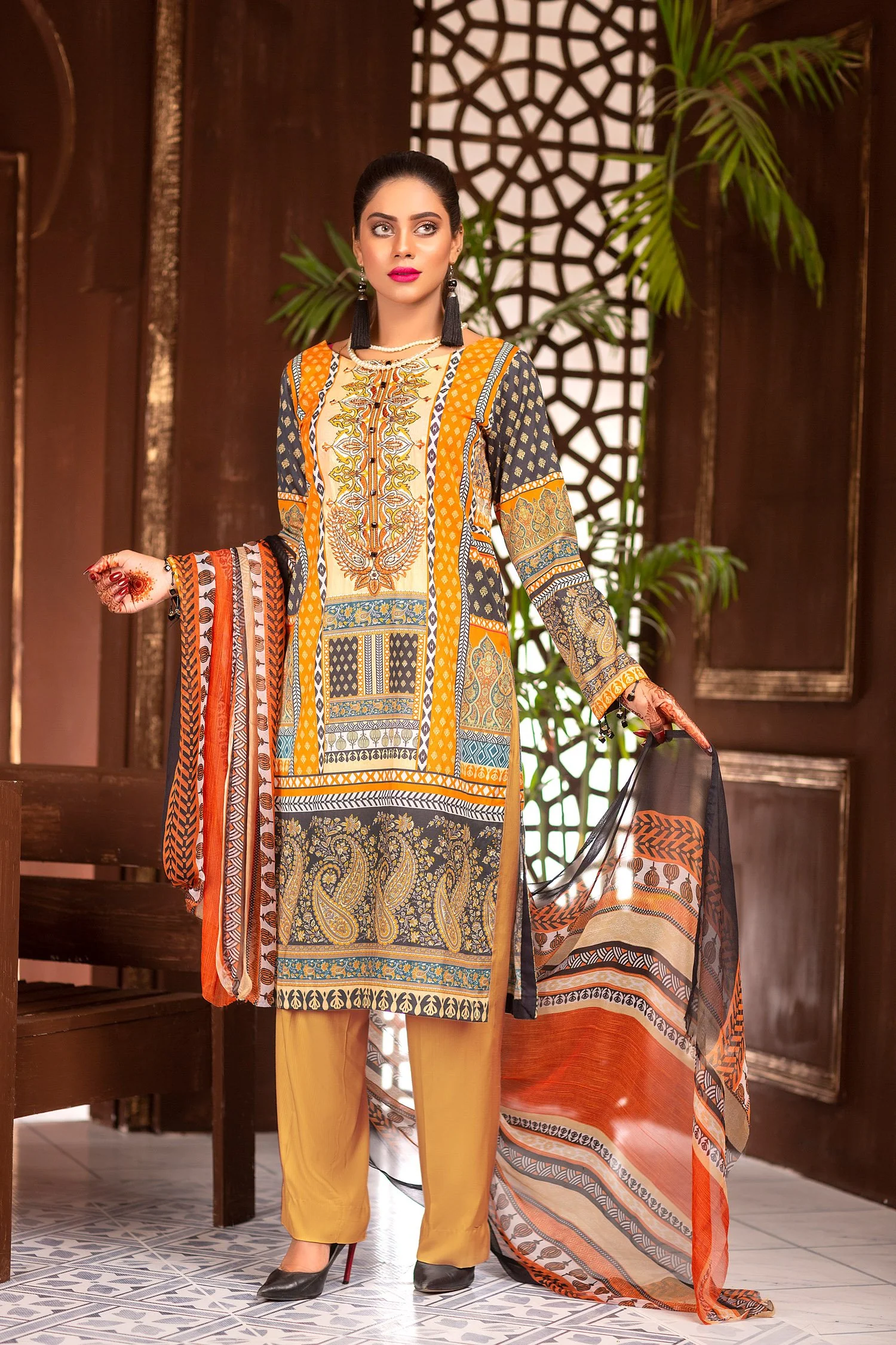 Sangria  - Digital Printed & Embroidered Lawn Unstitch