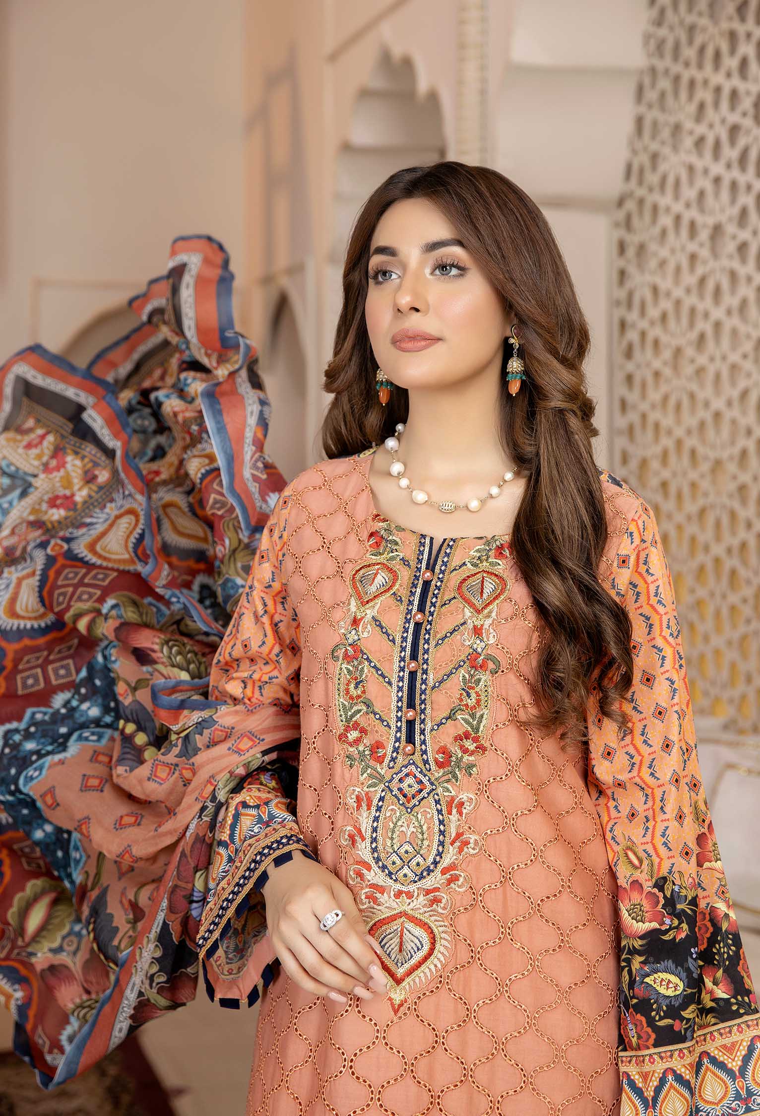 Sangria Savor - Chikankari Embroidered Lawn 3PC - Image 3