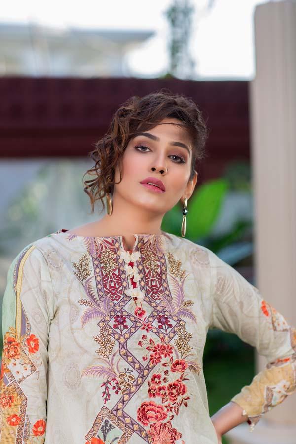 SANVITALIA  – DIGITAL PRINTED LAWN 3 piece (UNSTITCH) - Image 4