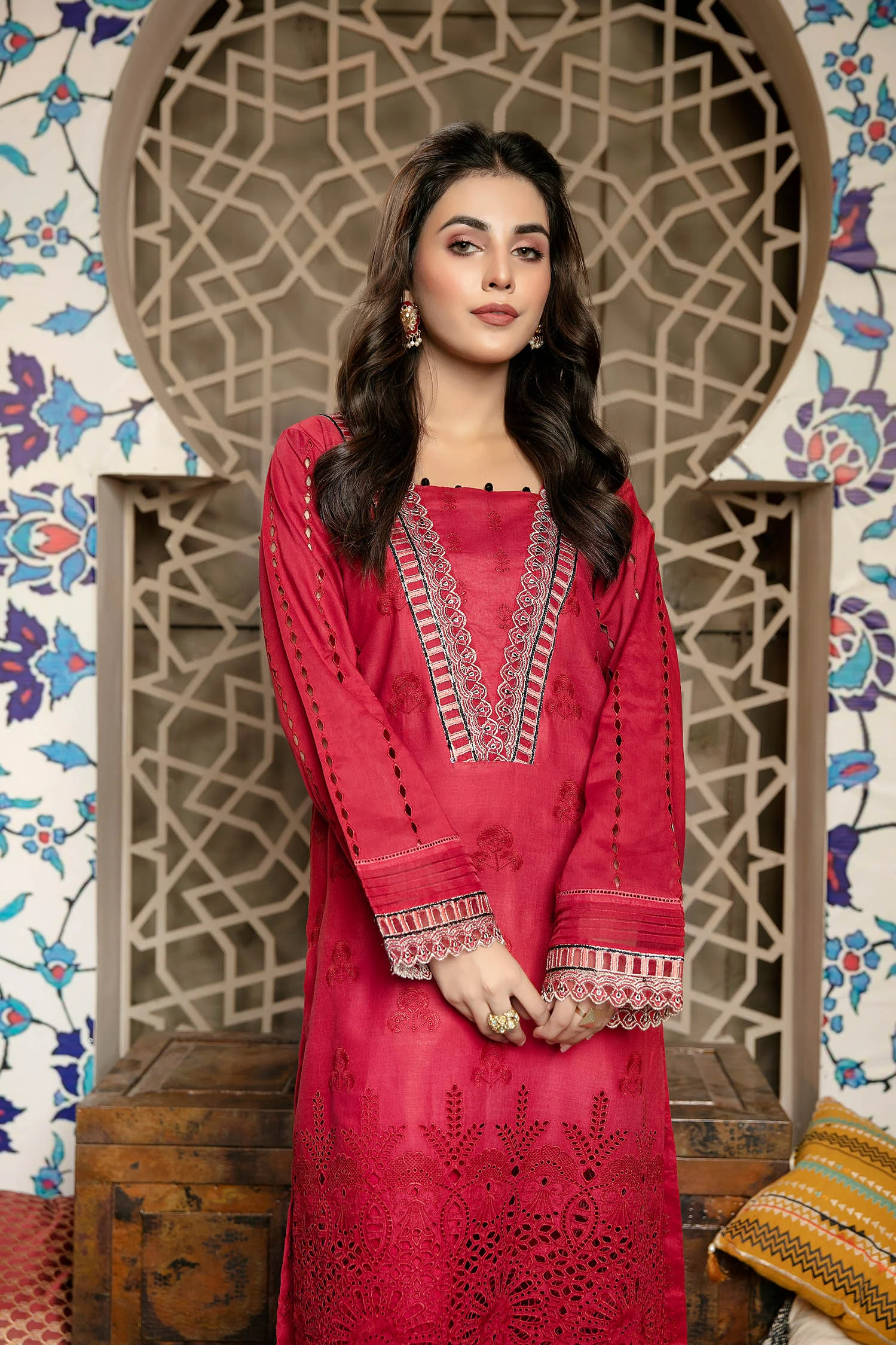 Saoirse - Schiffli Embroidered Lawn Stitch Kurti - Image 3