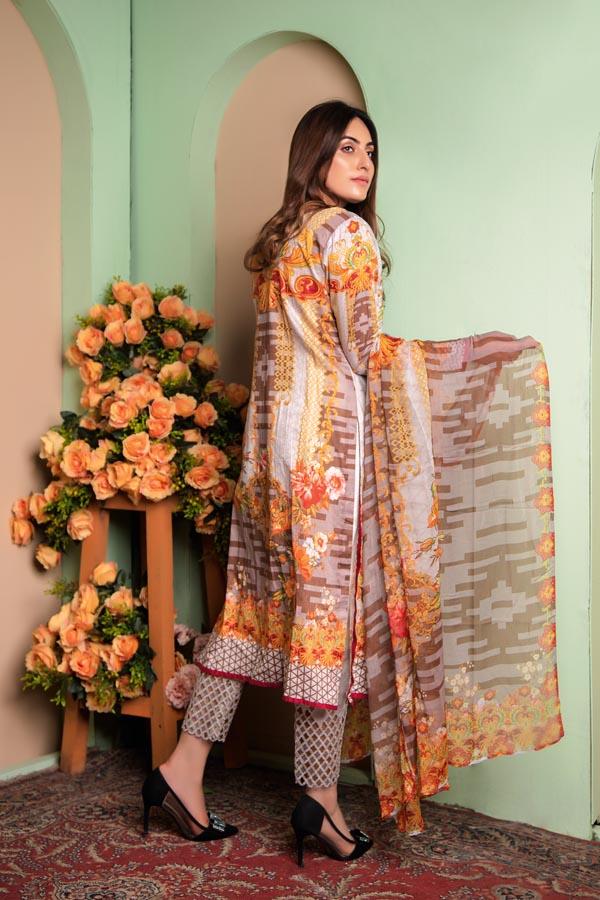 Sapphire -Digital With Chikankari Lawn Unstitched 3 Piece - Image 2
