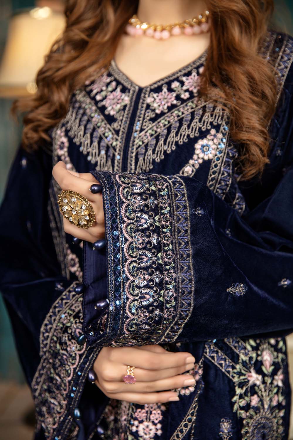 Sarlin - Stitched Embroidered Velvet 2PC - Image 6