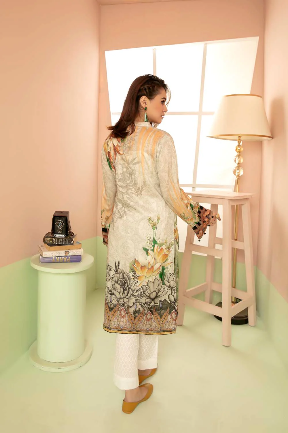 Sea Green - Printed Stitch Kurti - Image 2