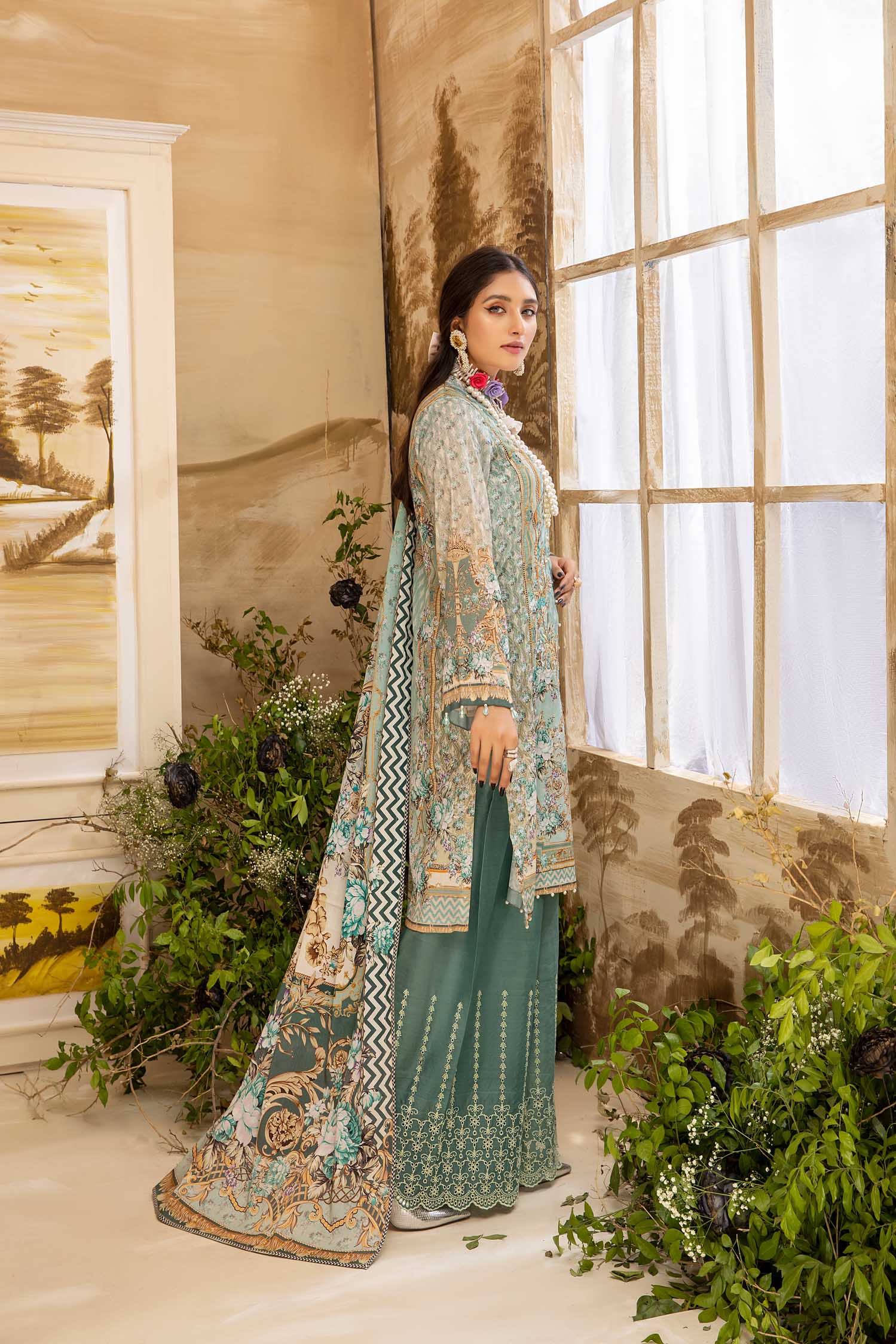 Sea Lavender - Digital Printed And Embroidered Lawn 3PC - Image 2