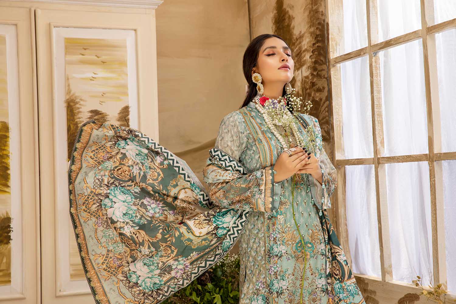 Sea Lavender - Digital Printed And Embroidered Lawn 3PC - Image 4